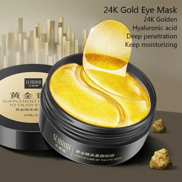 60pcs Hyaluronic Acid Repair Eye Patches Remove Dark Circles Moisturizing Eye Mask Crystal Collagen Gel Mask Eye Skin Care - Image 4