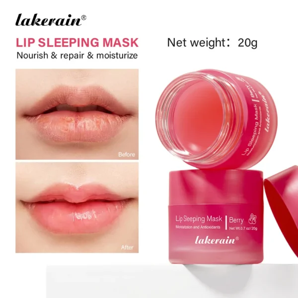 lakerain 4-color Sleep Lip Mask reduces lip lines, removes dead skin and naturally enhances complexion moisturizes and hydrates - Image 3