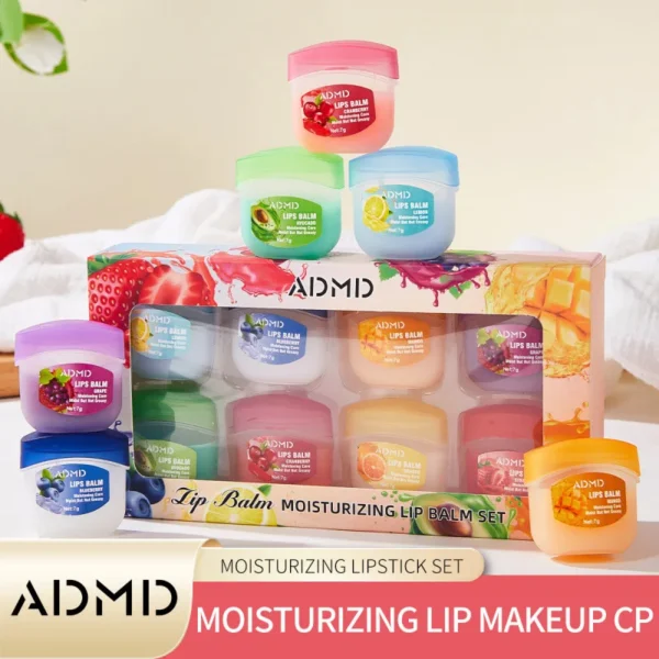 8pcs/box Fruits Lip Balm Sets Moisturizing Lipstick Makeup Base Moisturizer Lip Balm Anti-Cracking Lips Skin Care - Image 2