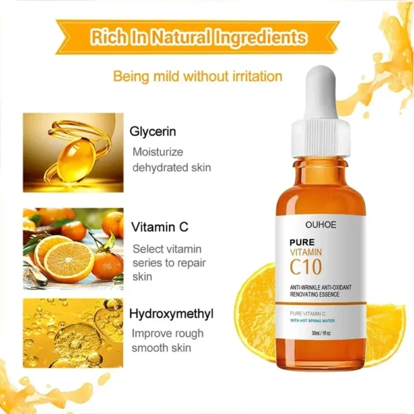 Vitamin C Wrinkle Remover Face Serum Lifting Firming Fade Fine Lines Anti-aging Essence Whitening Brighten Nourish Skin Care - Image 4