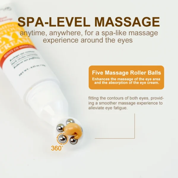 Peptide Anti Dark Circle Eye Cream Eye Bags Caffeine Anti-Wrinkle Massage Fine Lines Firm Whitening Cream Eyes Skin Care Beauty - Image 2